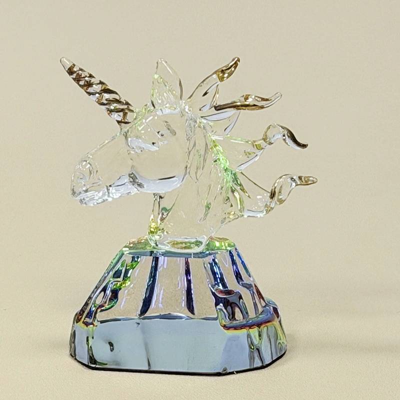 Crystal Unicorn Figurine with Iridescent Base