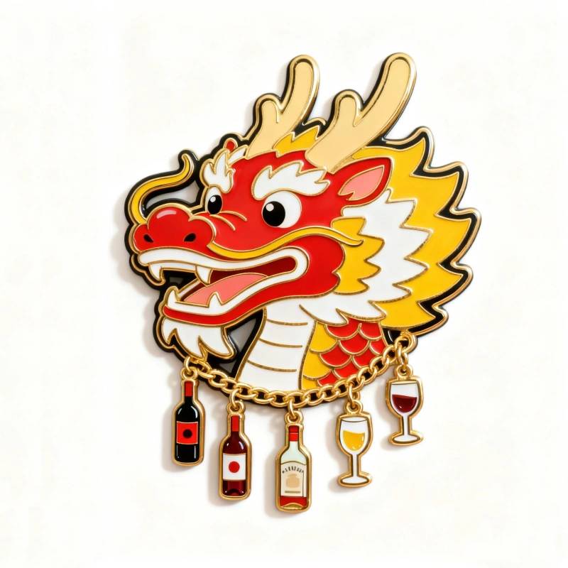 Chinese Dragon Enamel Refrigerator Magnet